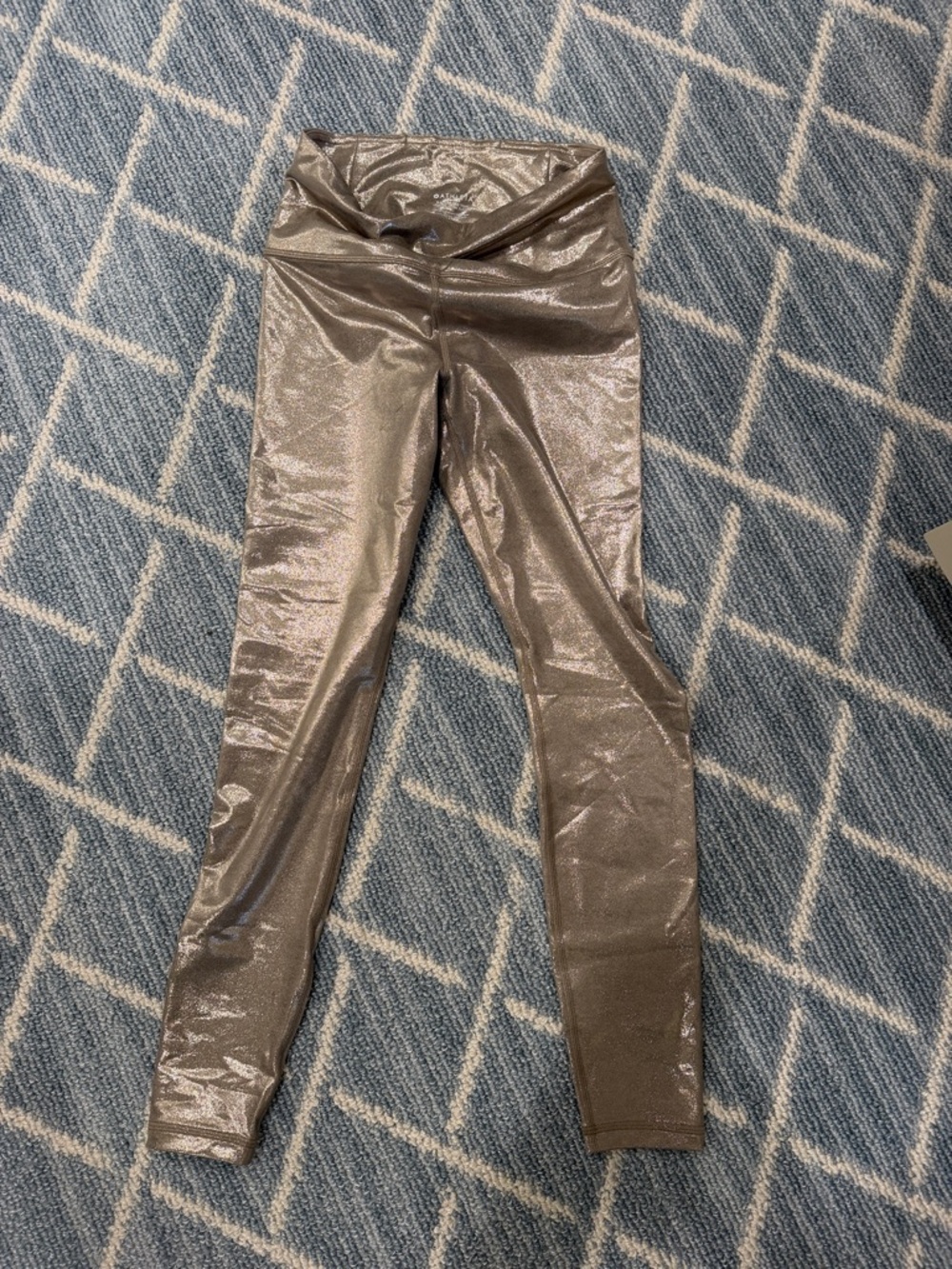 Athleta Shimmery Metallic Gray Leggings